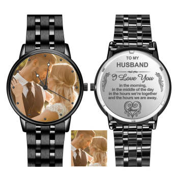 Custom Photo Watch Personalized Alloy Engraved Watch Wedding Gift For Your Husband - yournamenecklaceuk