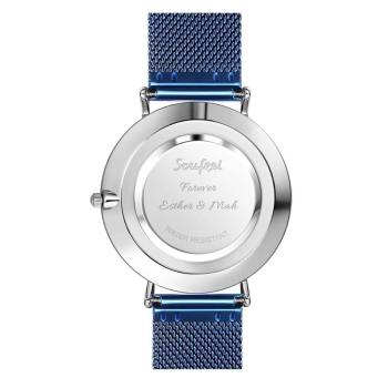 Personalized Engraved Watch, Custom Your Own Photo Watch with Blue Strap - yournamenecklaceuk
