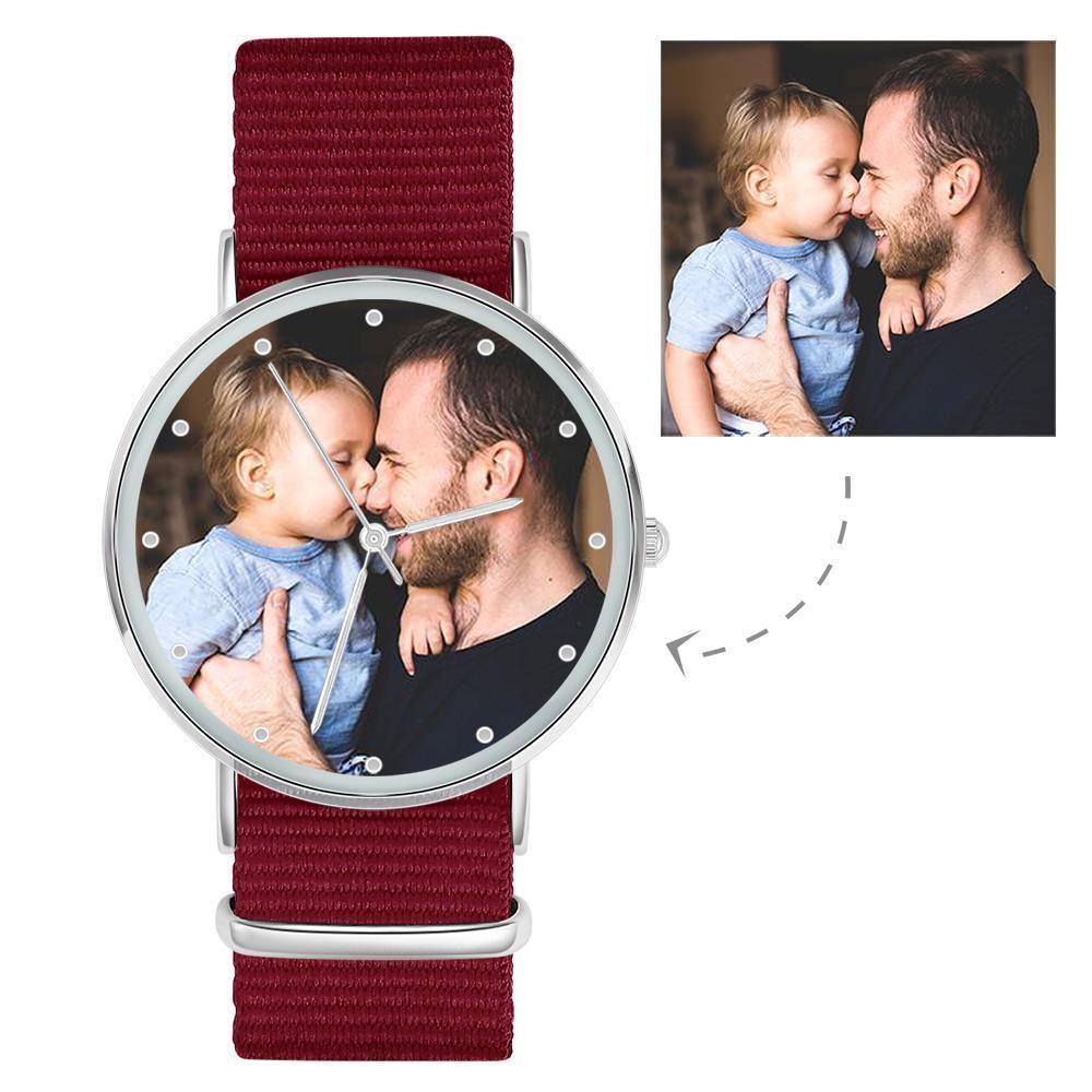 Personalized Engraved Watch, Custom Your Own Photo Watch with Black Strap - yournamenecklaceuk