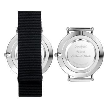 Personalized Engraved Watch, Custom Your Own Photo Watch with Black Strap - yournamenecklaceuk
