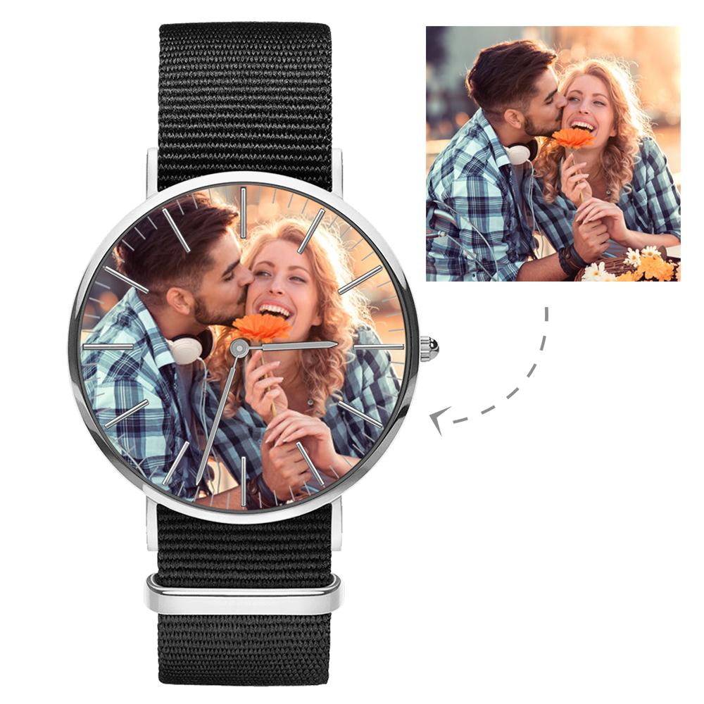 Photo Watch - Personalised Engraved Watch Black Strap For Love