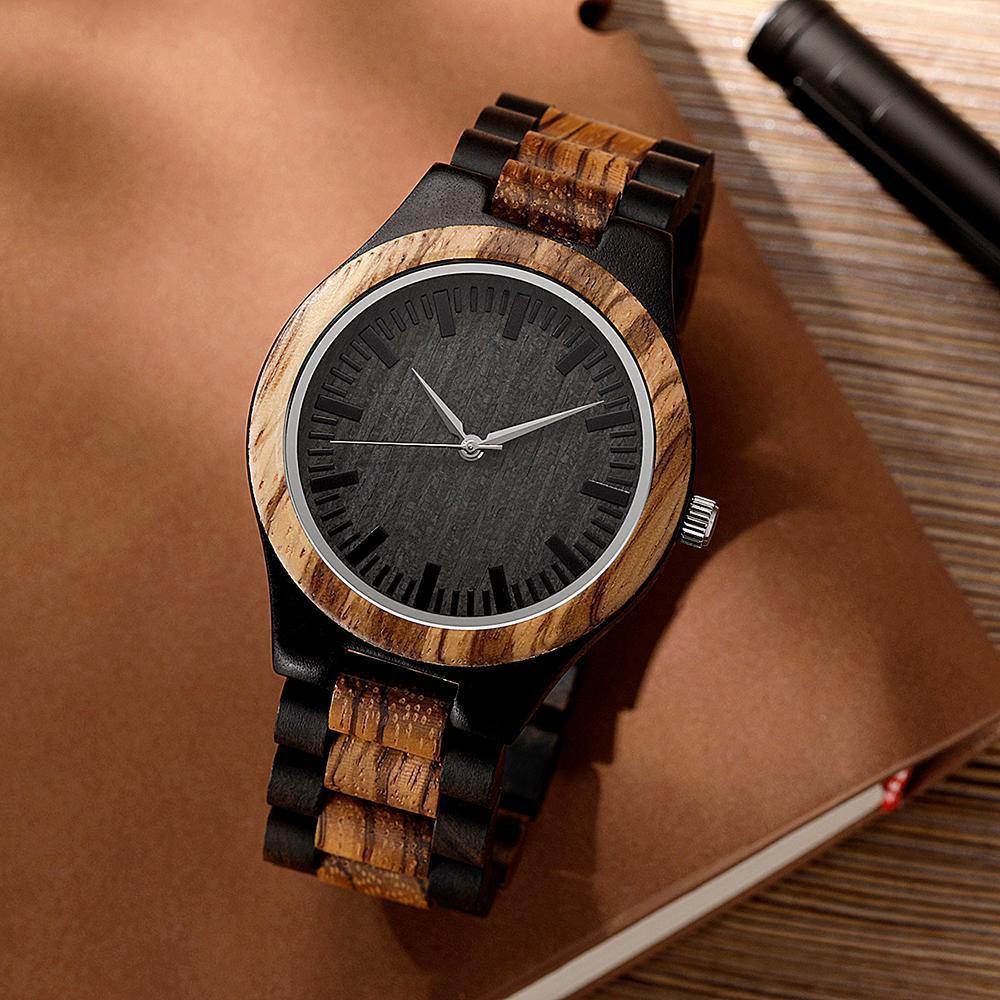 Personalized Engraved Watch Wooden Watch for Father - yournamenecklaceuk