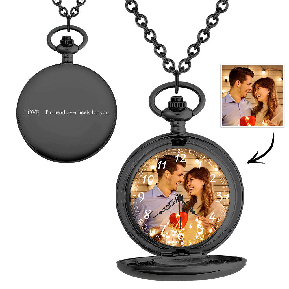 Custom Photo Pocket Watch Personalised Engravable Pocket Watchs Gift - yournamenecklaceuk