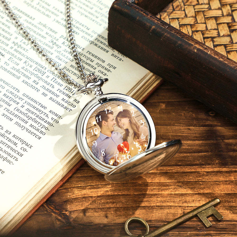 Custom Photo Pocket Watch Personalised Engravable Pocket Watchs Gift - yournamenecklaceuk