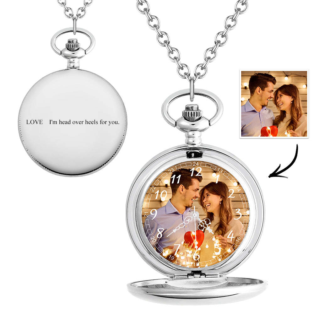 Custom Photo Pocket Watch Personalised Engravable Pocket Watchs Gift - yournamenecklaceuk
