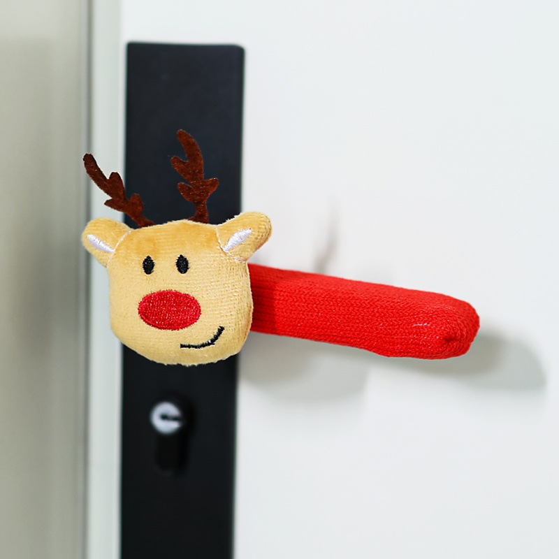 Four-piece Set Festive Christmas Door Handle Covers Decorative Knitted Handle Protectors Santa, Reindeer & Tree Decorations -  NameNecklaceUK