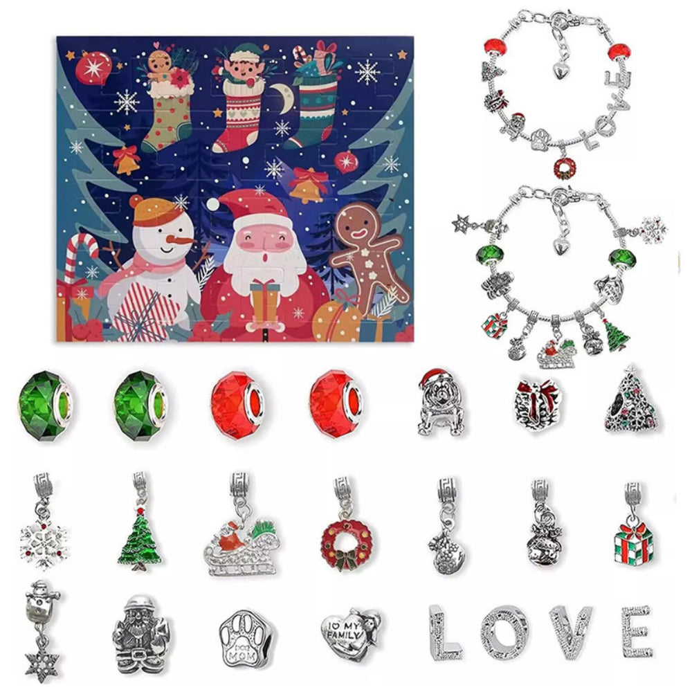 Christmas Advent Calendar 24 Days DIY Christmas Bracelet Gifts