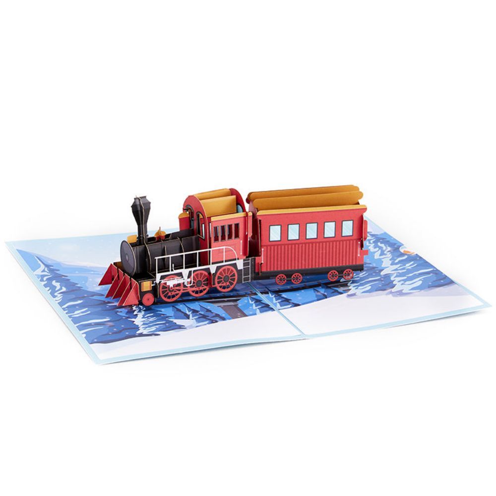 Steam Train 3D Pop Up Greeting Card - yournamenecklaceuk