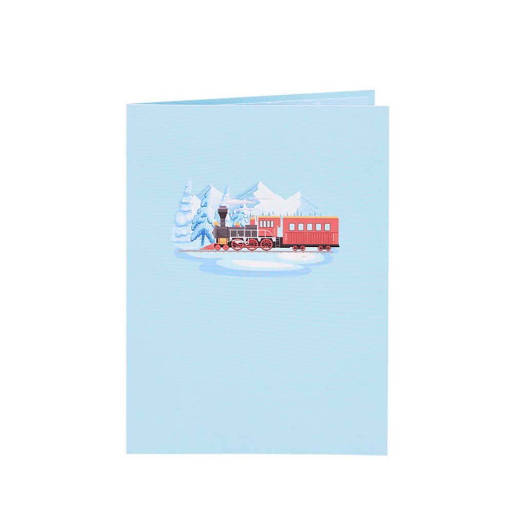 Steam Train 3D Pop Up Greeting Card - yournamenecklaceuk