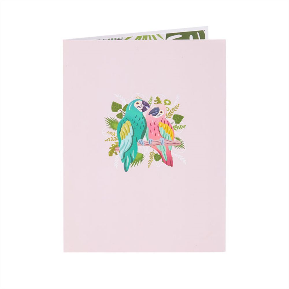 Love Birds Flower 3D Pop Up Greeting Card - yournamenecklaceuk