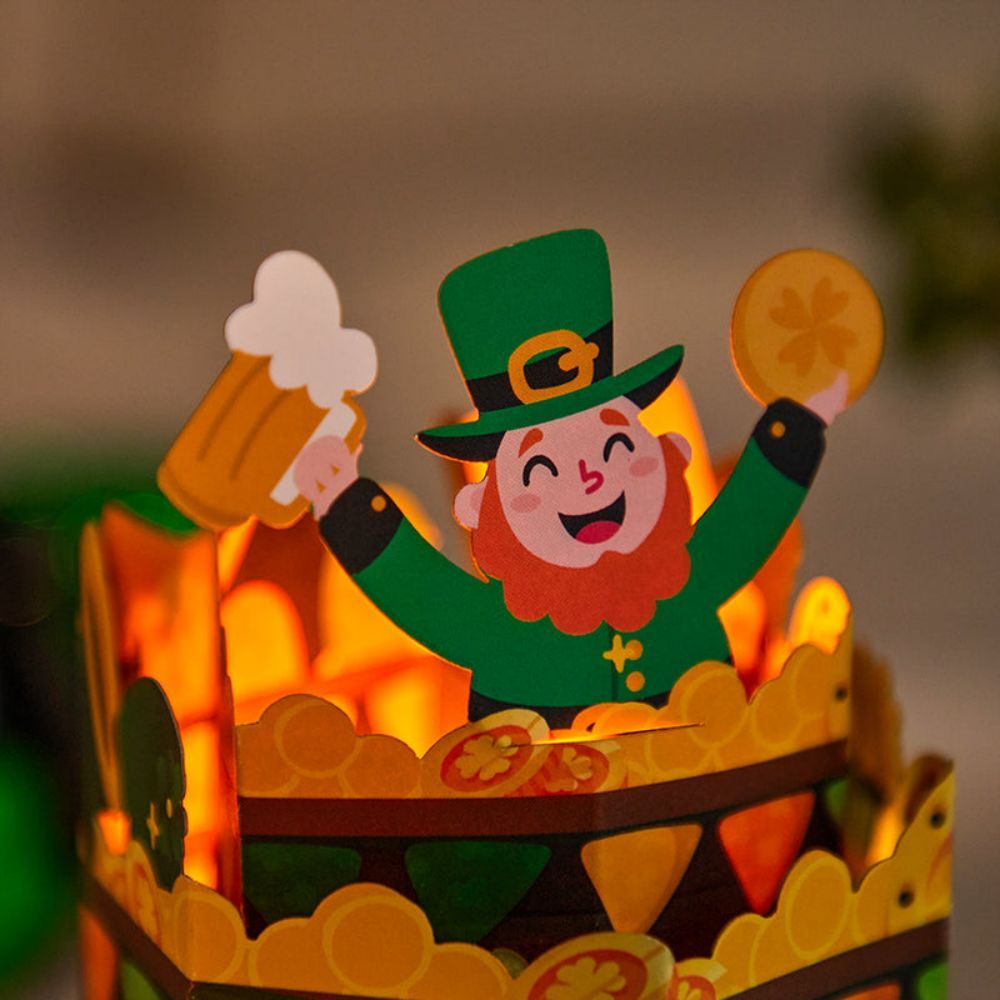 Happy St. Patrick's Day 3D Paper Music Box - yournamenecklaceuk