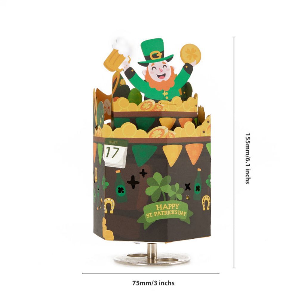 Happy St. Patrick's Day 3D Paper Music Box - yournamenecklaceuk