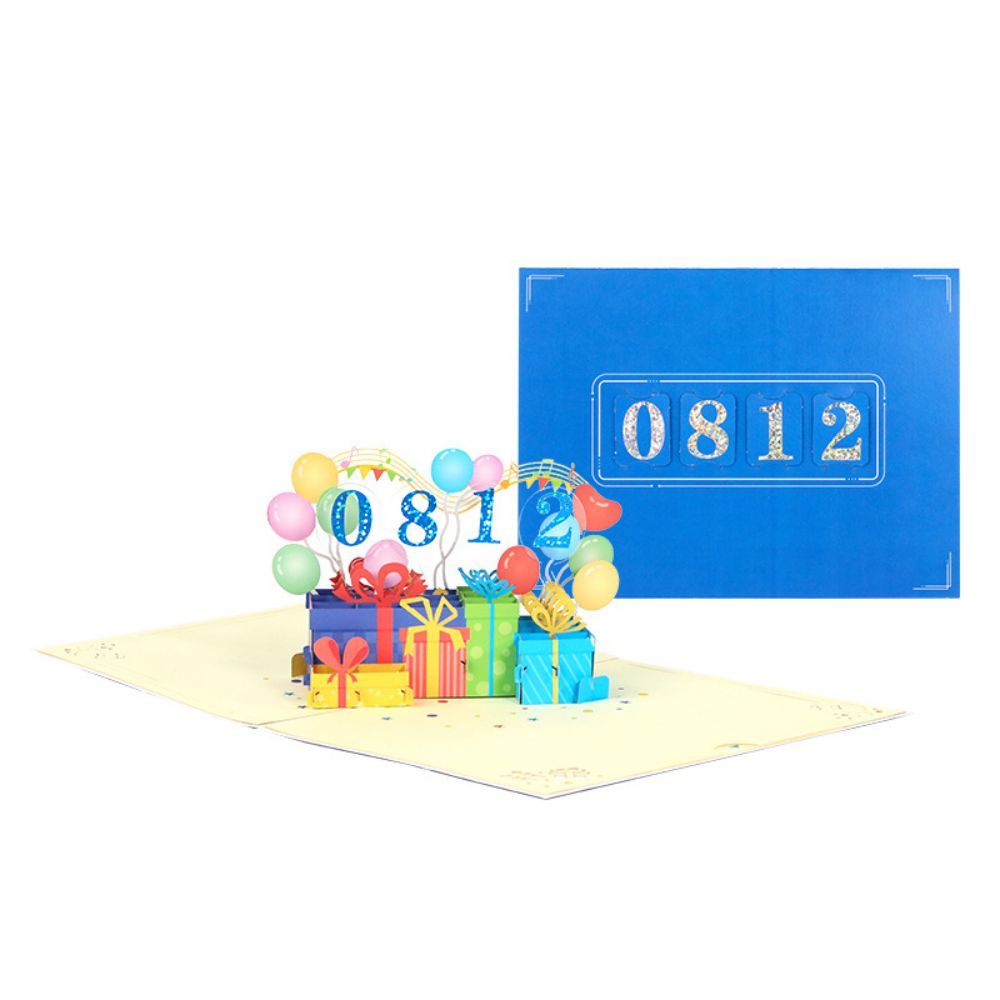 DIY Number Gift Box 3D Pop Up Greeting Card Birthday Gift Commemorative Gift - yournamenecklaceuk