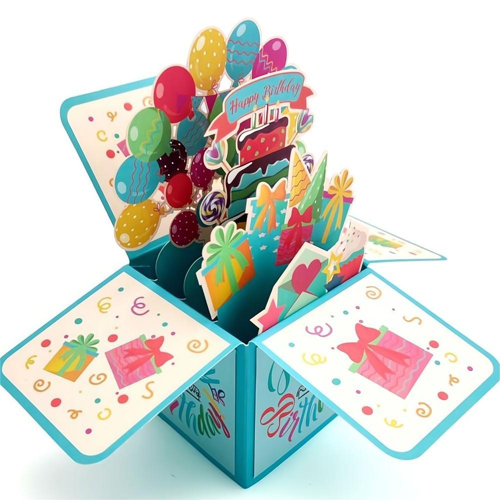 Birthday Pop Up Box Card Birthday Balloons 3D Pop Up Greeting Card - yournamenecklaceuk