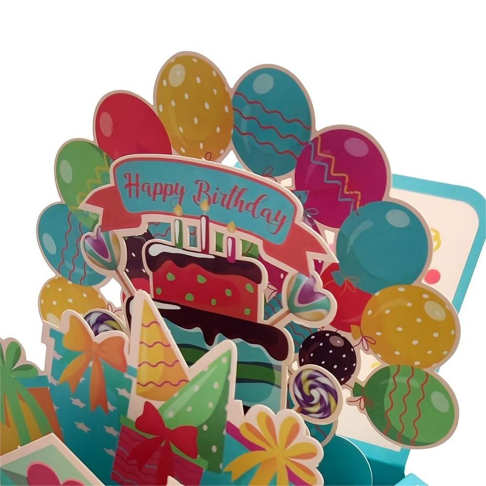 Birthday Pop Up Box Card Birthday Balloons 3D Pop Up Greeting Card - yournamenecklaceuk