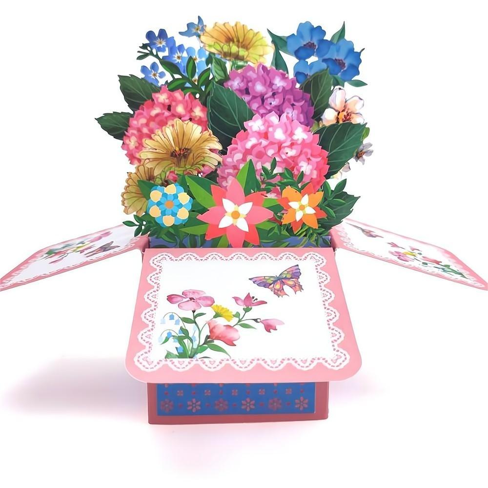 Hydrangea Pop Up Box Card Flower 3D Pop Up Greeting Card - yournamenecklaceuk