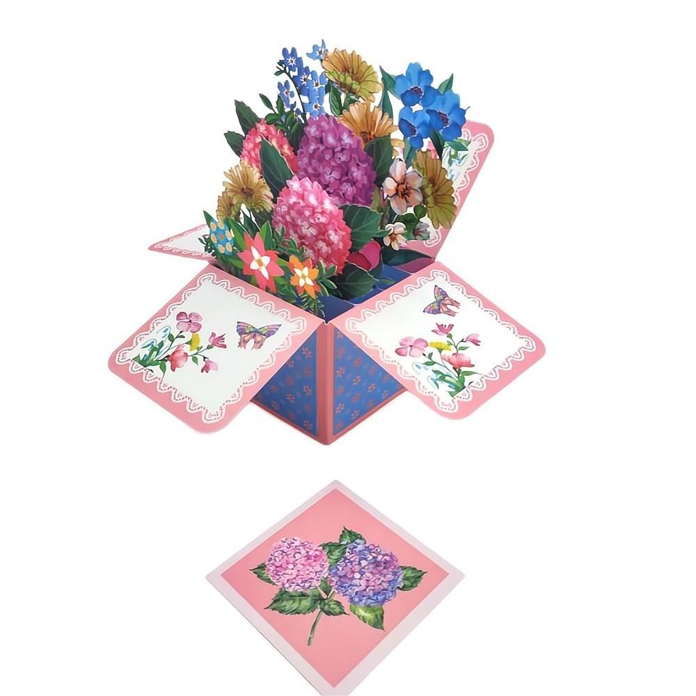 Hydrangea Pop Up Box Card Flower 3D Pop Up Greeting Card - yournamenecklaceuk