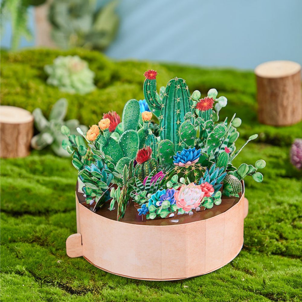 Cactus Plants Pop Up Card Flower Pot 3D Pop Up Greeting Card - yournamenecklaceuk