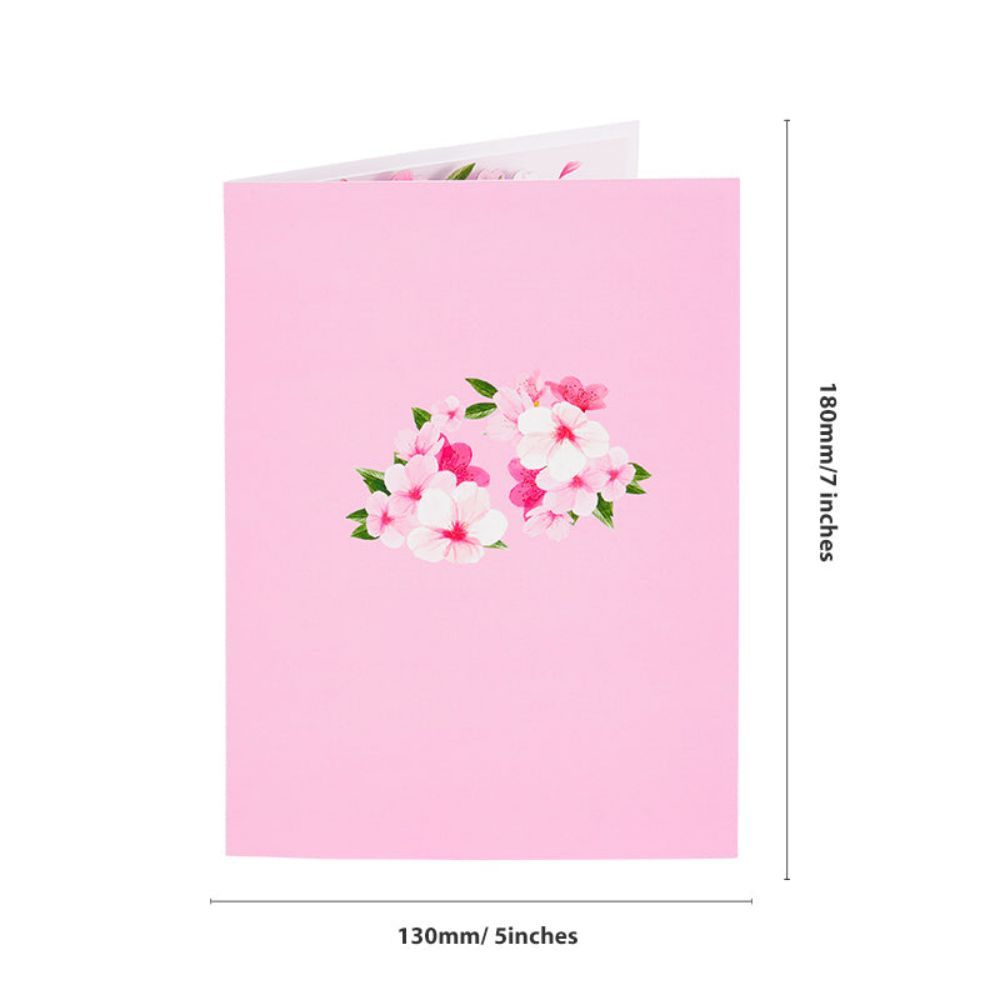 Cherry Blossom Tree Heart Pop Up Card Flower 3D Pop Up Greeting Card - yournamenecklaceuk