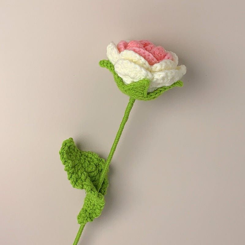 Roses Crochet Flower Handmade Knitted Flower Gift for Lover - yournamenecklaceuk