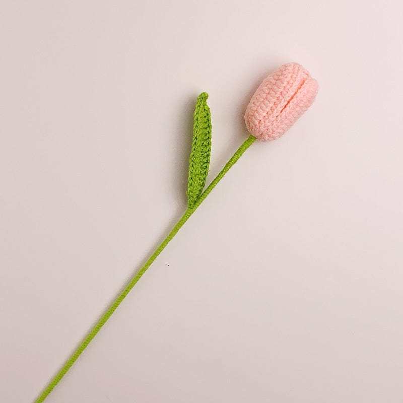 Tulip Crochet Flower Handmade Knitted Flower Gift for Lover - yournamenecklaceuk