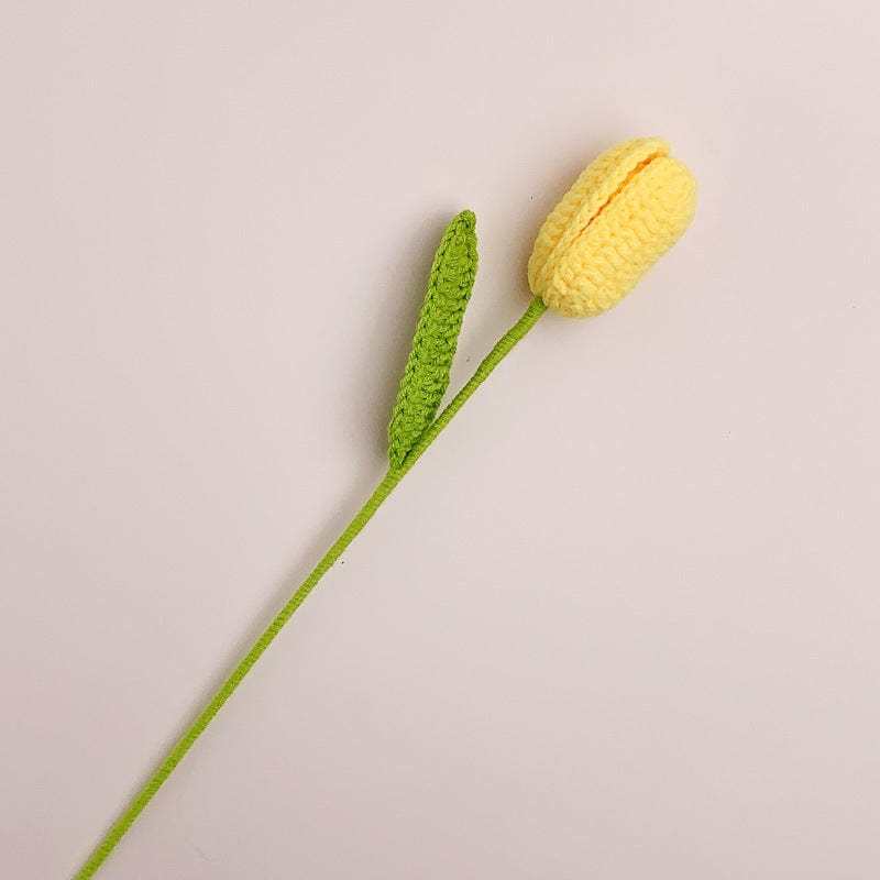 Tulip Crochet Flower Handmade Knitted Flower Gift for Lover - yournamenecklaceuk
