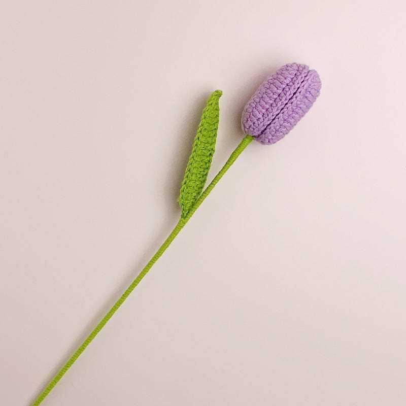 Tulip Crochet Flower Handmade Knitted Flower Gift for Lover - yournamenecklaceuk
