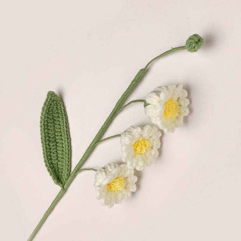 Bell Orchid Crochet Flower Handmade Knitted Flower Gift for Lover - yournamenecklaceuk