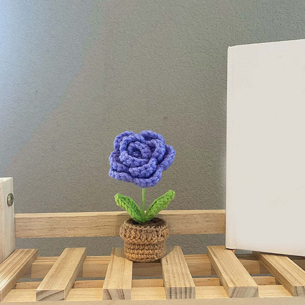 Handmade Crochet Flowers Completed Hand Woven Knitted Potted Plants Gift for Handicraft Lover - yournamenecklaceuk