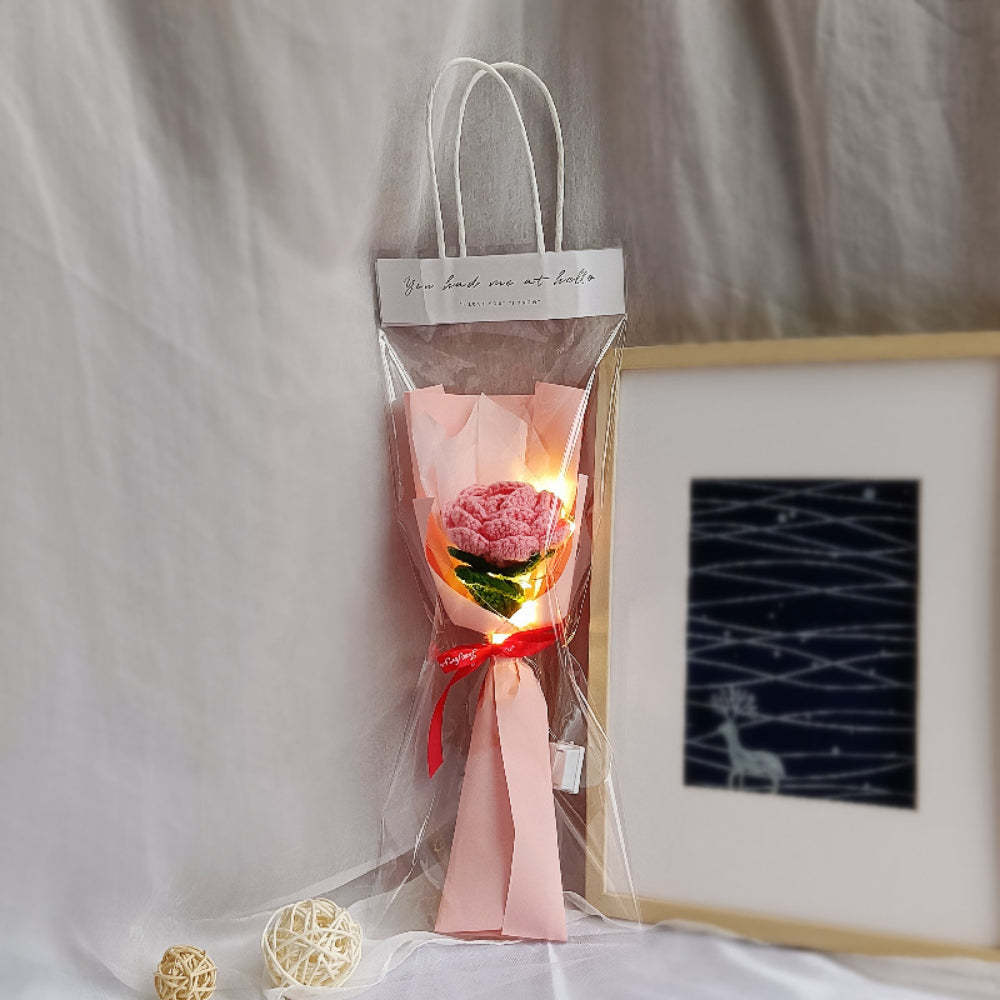 1pc Crochet Flower Handmade Knitted Flower with Light Strip Gift for Lovers - yournamenecklaceuk