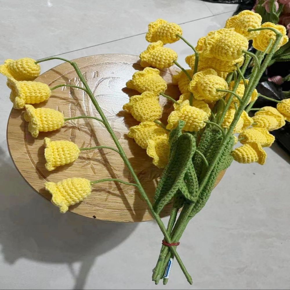 1pc Handmade Knitted Flower Bell Orchid Crochet Flower Gift for Her - yournamenecklaceuk