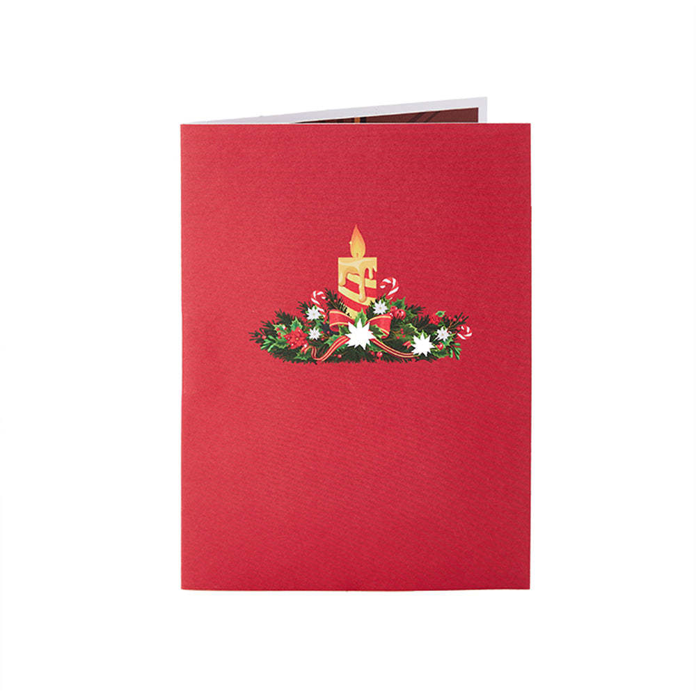 Christmas 3D Pop Up Card Christmas Candle Greeting Card - yournamenecklaceuk