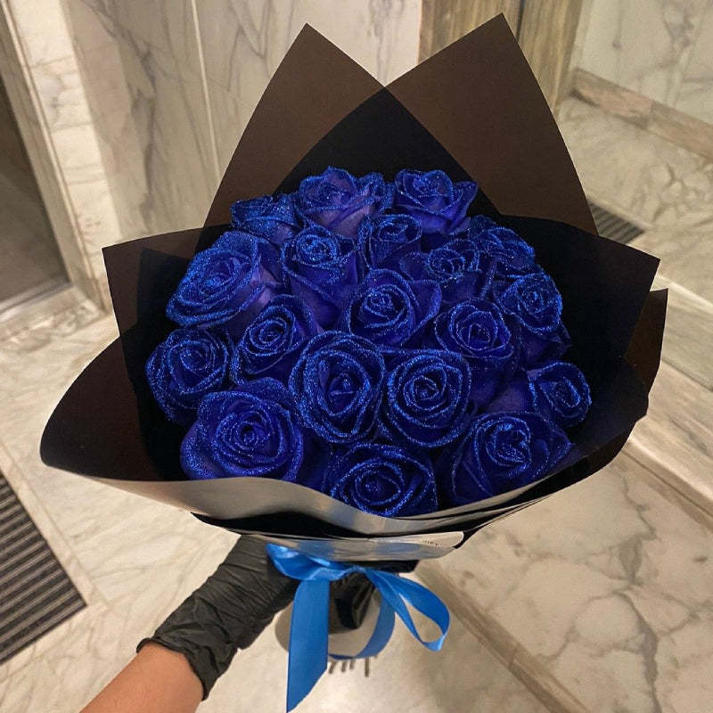 Glitter Rose Bouquet Best Anniversary Gift for Her - yournamenecklaceuk