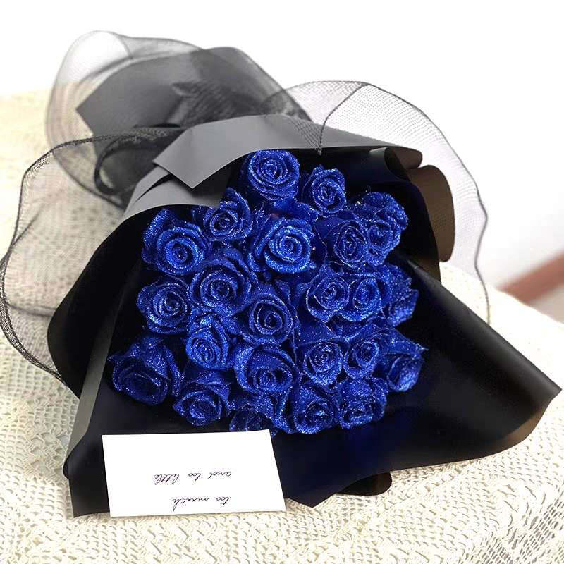 Glitter Rose Bouquet Best Anniversary Gift for Her - yournamenecklaceuk