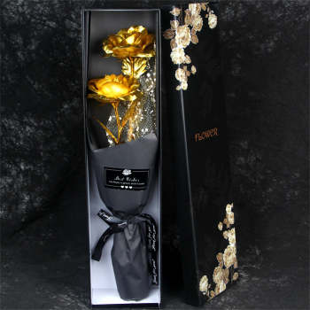 Gold Foil Roses Colorful Rose Bouquet Artificial Forever Flowers Valentine's Day Gifts for Lover - yournamenecklaceuk
