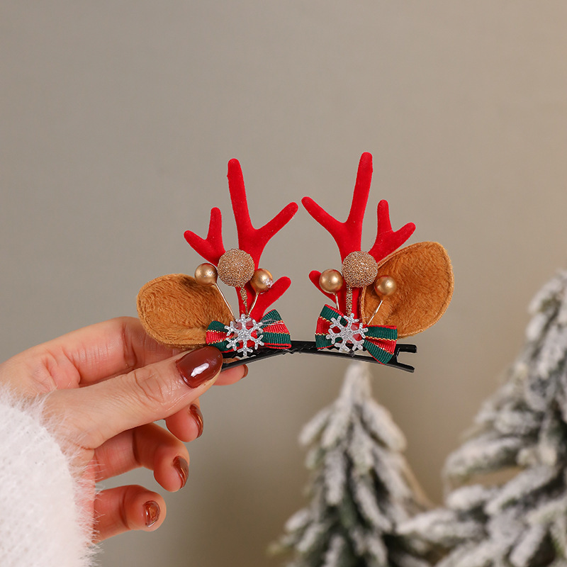Christmas Reindeer Antler Hair Clips Adorable Christmas Deer Ear Hair Barrettes Festive Holiday Hair Accessories (BOGO Free!) -  NameNecklaceUK