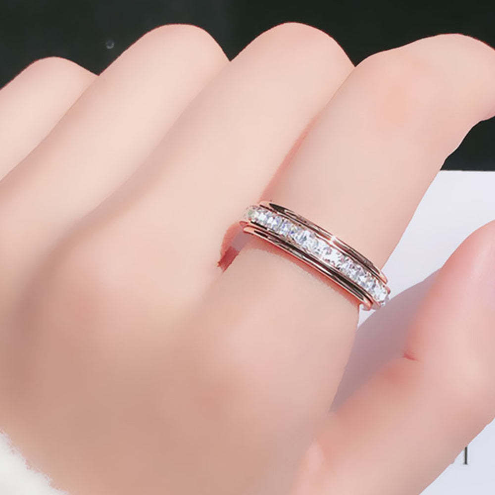 Rotating Rings Cubic Zirconia Stones Anxiety Rings Fidget Band Rings for Women - yournamenecklaceuk