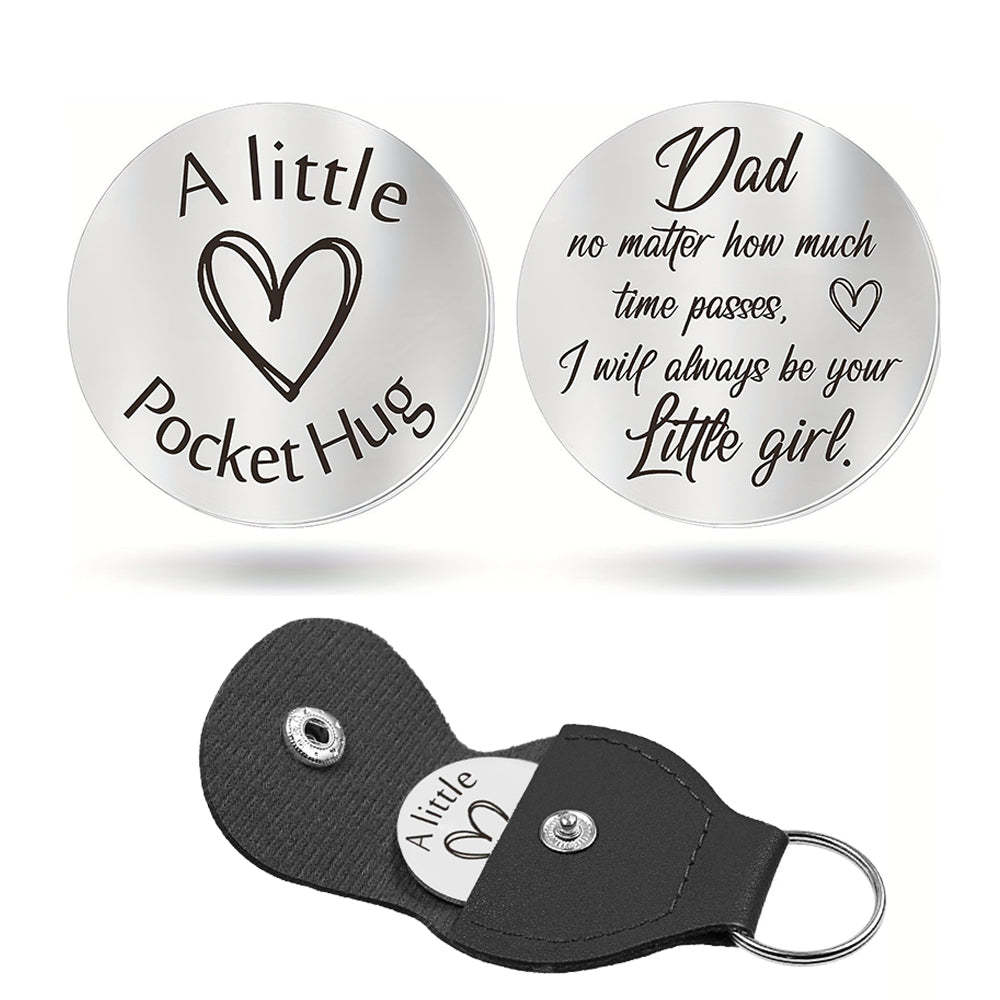 Pocket Hug Token with Leather Keychain Gifts for Friend Son Daughter Brother Sister - yournamenecklaceuk