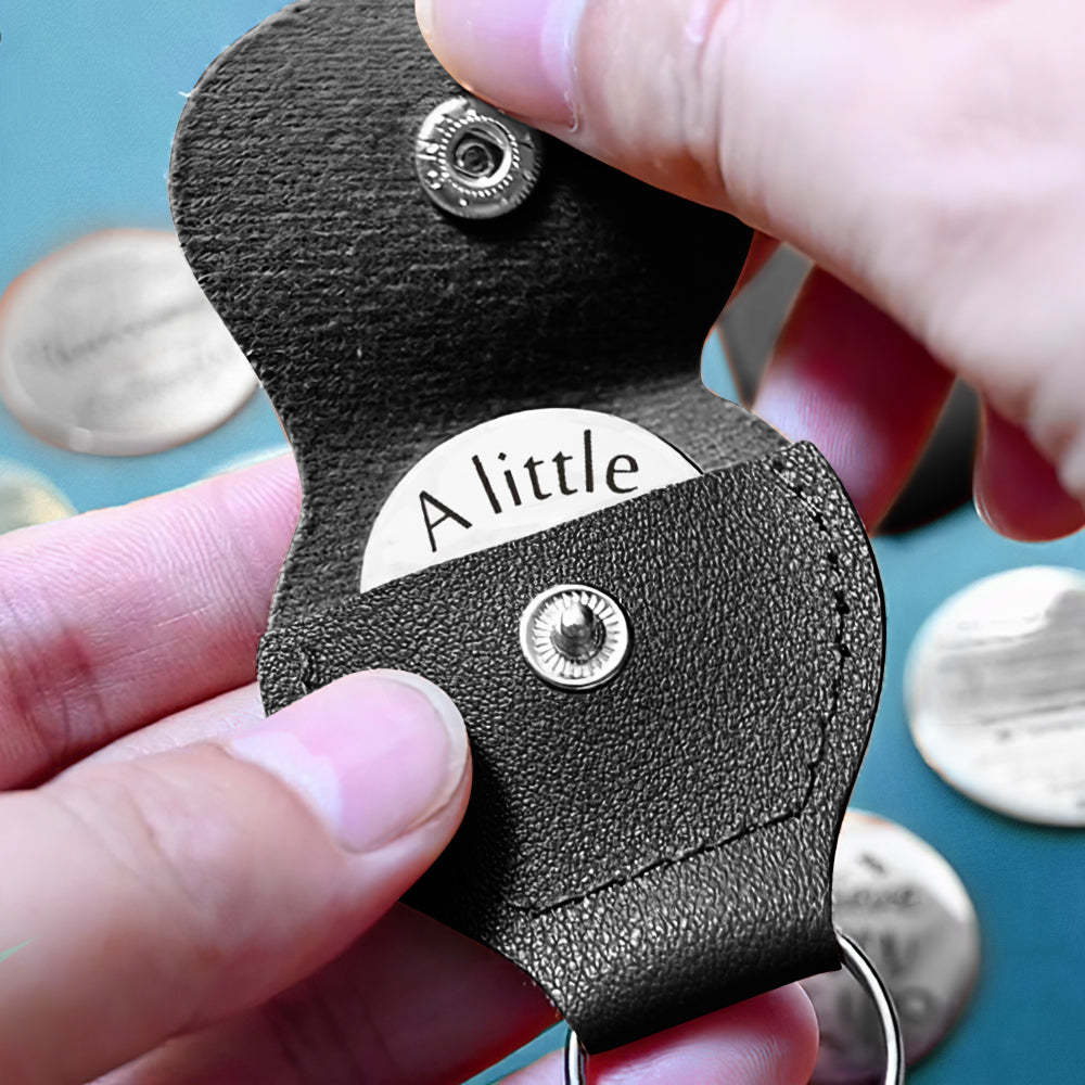 Pocket Hug Token with Leather Keychain Gifts for Friend Son Daughter Brother Sister - yournamenecklaceuk