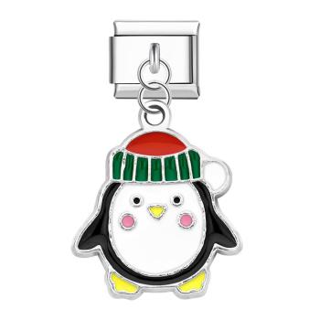 Christmas Penguin Italian Charm For Italian Charm Bracelets Composable Link Christmas Gift - yournamenecklaceuk