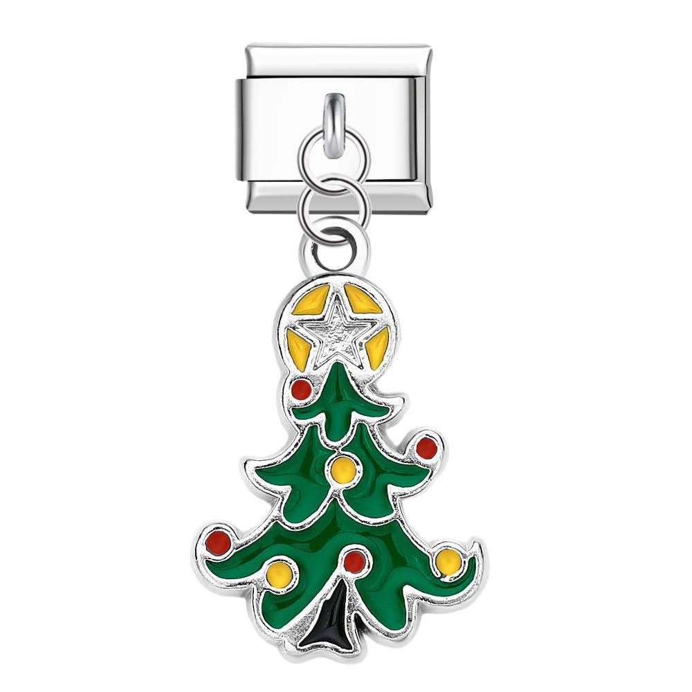 Christmas Tree Italian Charm For Italian Charm Bracelets Composable Link Christmas Gift - yournamenecklaceuk
