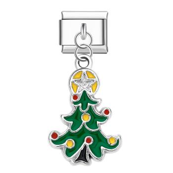 Christmas Tree Italian Charm For Italian Charm Bracelets Composable Link Christmas Gift - yournamenecklaceuk
