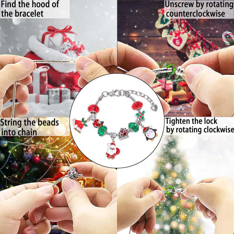 Christmas Countdown Calendar Charm Advent Calendar 24 Countdown Surprise Blind Box DIY Charms Children's Bracelet Set Christmas Gifts - yournamenecklaceuk