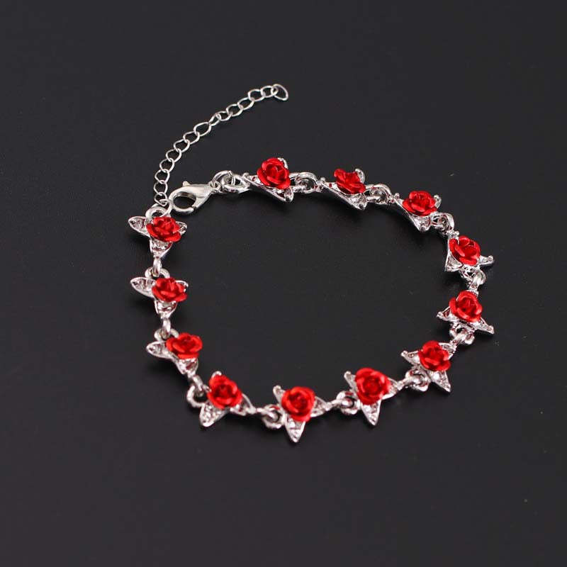 Rose Flower Bracelet Vintage Rose Jewelry Valentine's Day Gift for Women - yournamenecklaceuk