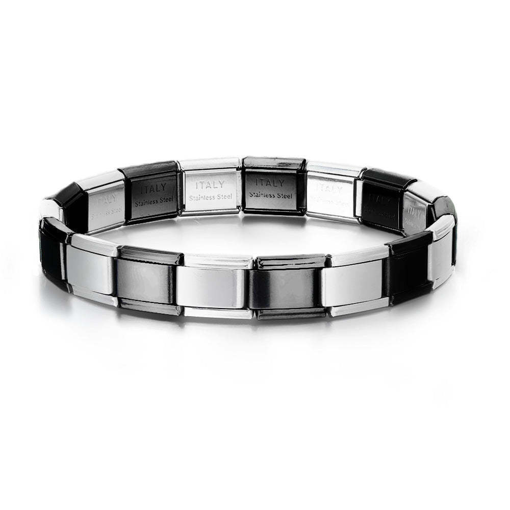 Vintage Silver and Black Italian Charm Bracelets Original Italian Charm Bracelet - yournamenecklaceuk
