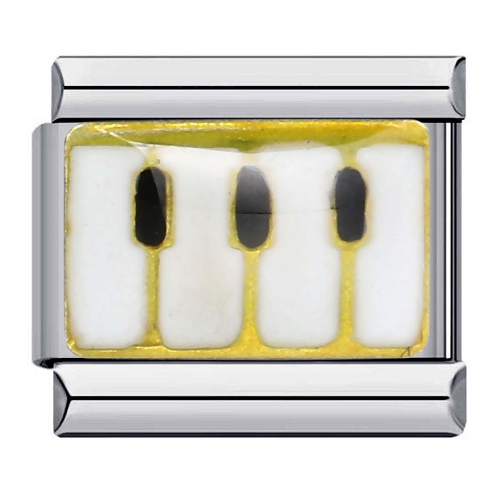 Piano Keys Italian Charm For Italian Charm Bracelets Composable Link - yournamenecklaceuk