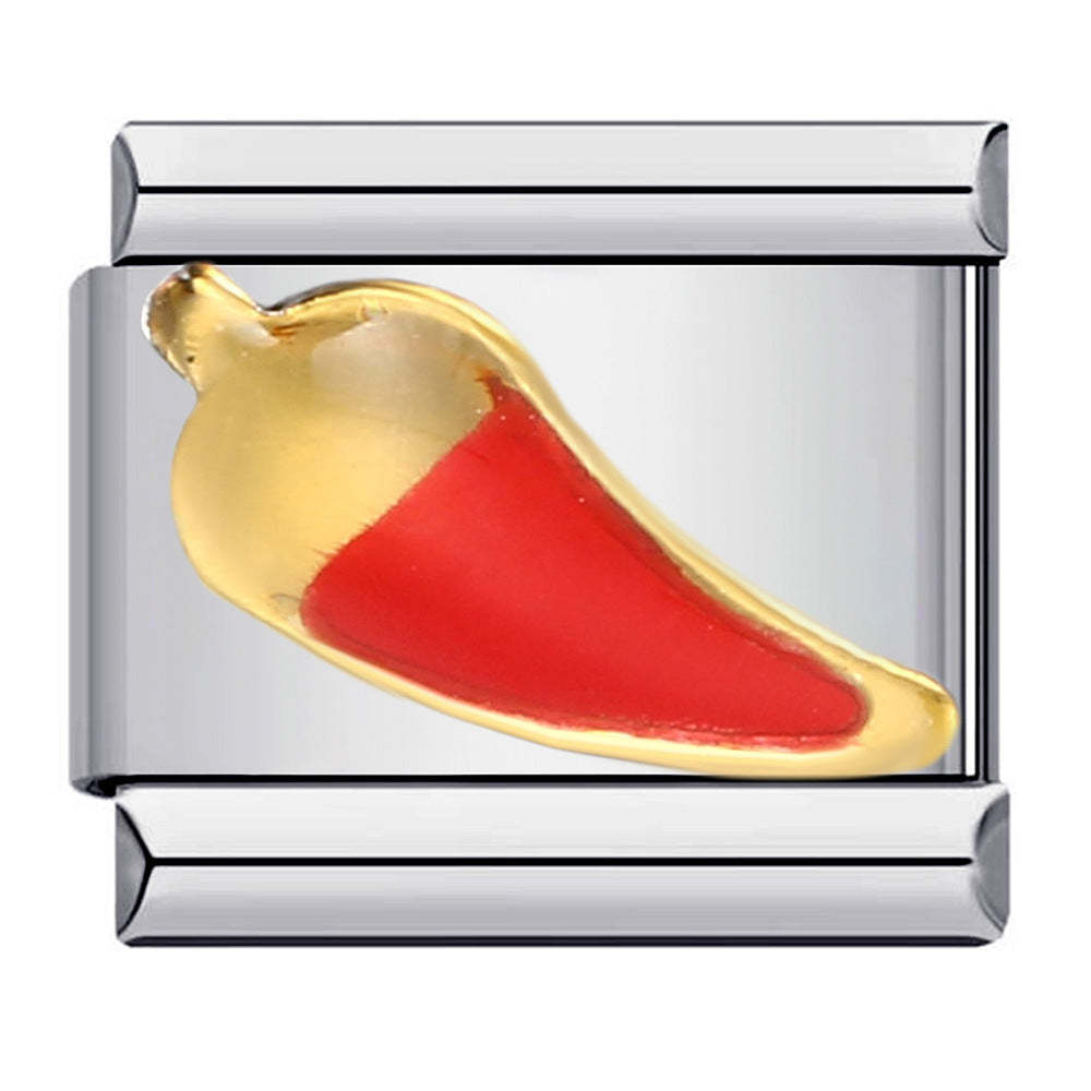 Chili Pepper Italian Charm For Italian Charm Bracelets Composable Link - yournamenecklaceuk