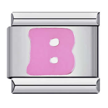 Pink Letter B Italian Charm For Italian Charm Bracelets Composable Link - yournamenecklaceuk