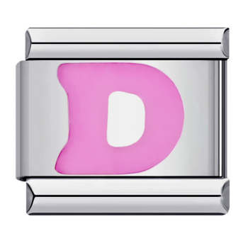 Pink Letter D Italian Charm For Italian Charm Bracelets Composable Link - yournamenecklaceuk