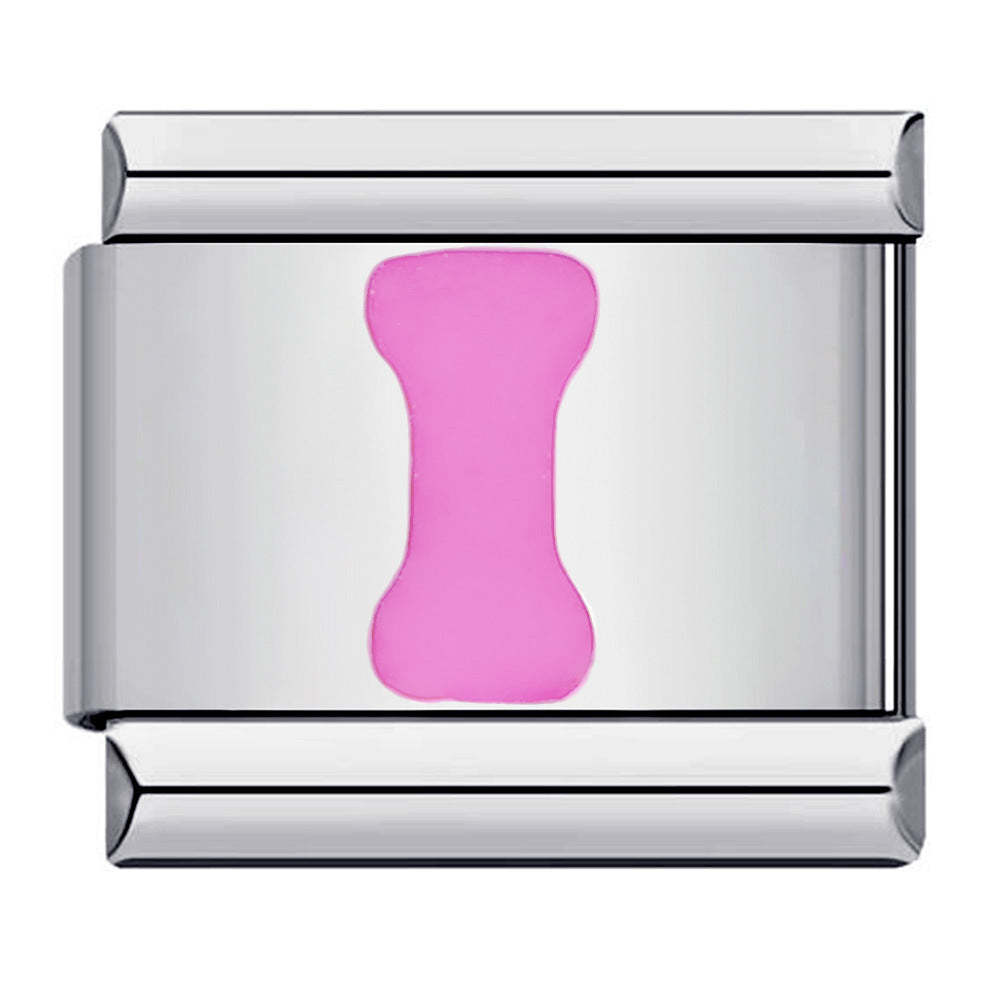Pink Letter I Italian Charm For Italian Charm Bracelets Composable Link - yournamenecklaceuk